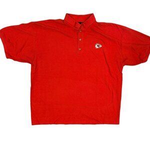 Reebok Kansas City Chiefs NFL Football Red Polo Shirt Short Sleeve XL